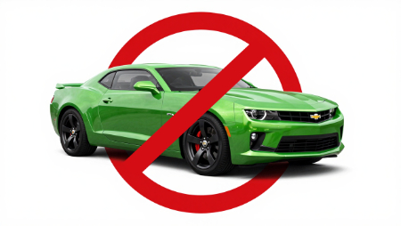 green camaro wrapped in international symbol for no generated with Z-Image
