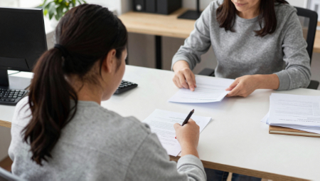 renter signs lease agreement at rental office generated with Z-Image